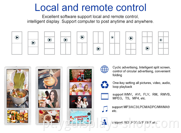 wifi wall mount lcd digital signage advertising